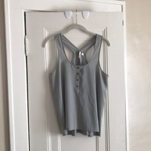Light blue tank top with button detail